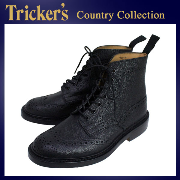 正規取扱店 Tricker's トリッカーズ 2508M COUNTRY BROGUE(カントリーブローグ) ダブルレザーソール ブラックスコッチグレイン TK015