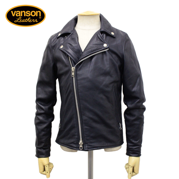 正規取扱店 VANSON(バンソン) C2 CUSTOM2 UNISEX(C2カスタム2) ダブルライダースジャケット 別注タイトフィット NAVY  ネイビー