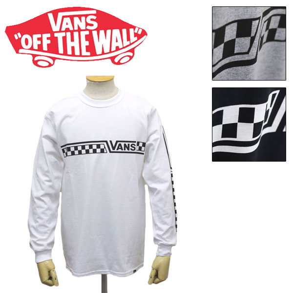 正規取扱店 VANS (ヴァンズ バンズ) 120R1020800 Checker Line L/S tee チェッカーライン ロングスリーブ  Tシャツ 全3色 VN292