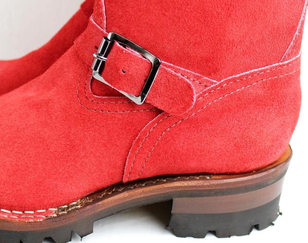 Wescoウエスコ　正規 Boss ボス Red All Rough Out 赤裏革,10height,Roller Buckle,#100 sole, Red Leather Lining BS52