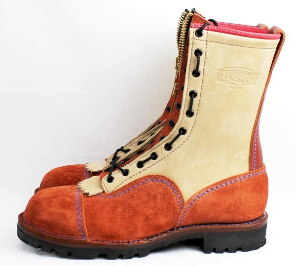 正規 Wescoウエスコ Jobmasterジョブマスター Redwood & Burlap, Leather Lining,10height,#1275sole, Lace in Zipper